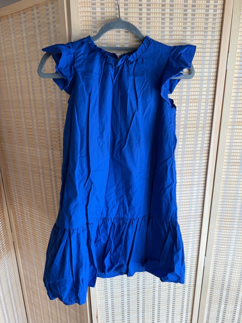 GB girls Royal Blue Flutter-Sleeve Tiered Casual Dress